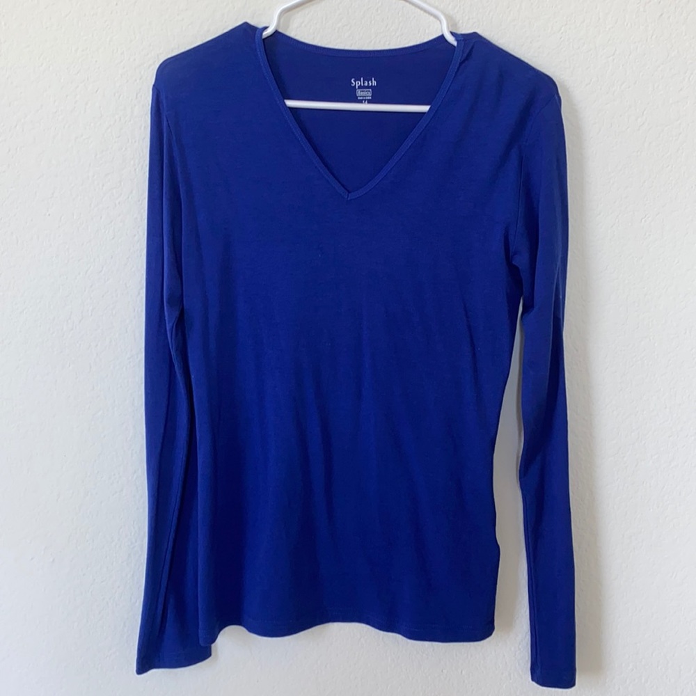 Long sleeve blue tee, size 14, fits like a Medium